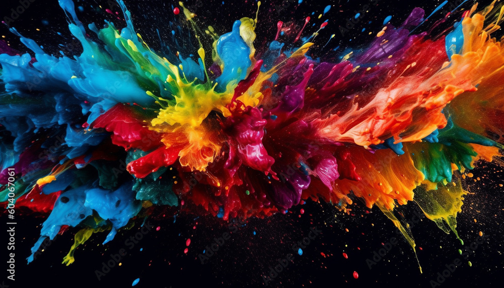 Vibrant colors exploding in a galaxy celebration generated by AI