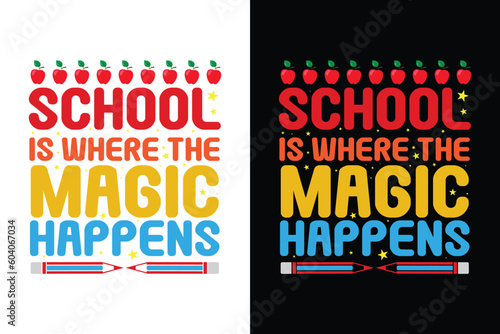 Back to school t-shirt design, 100 days of school, first day, 100-day typography t-shirt, kids t-shirt