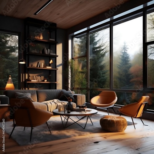 Warmth and Style Cozy Modern Home Details. AI