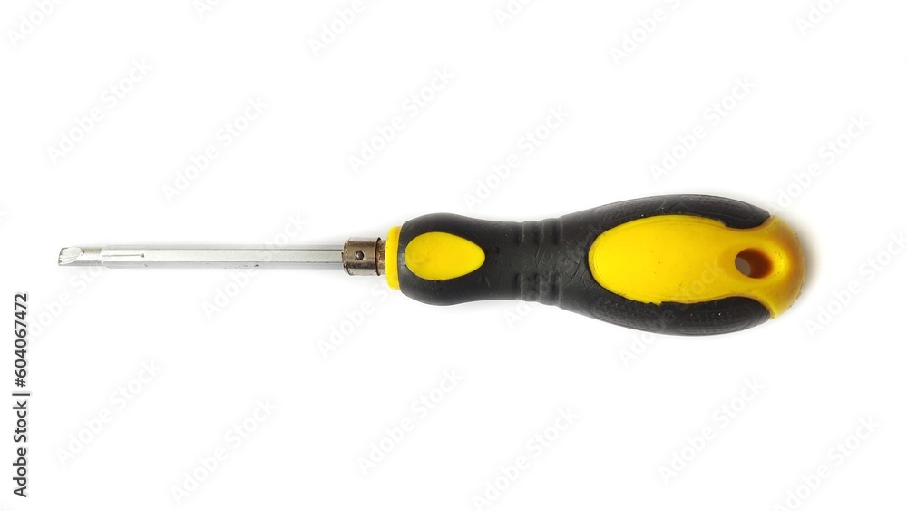 Obraz premium Screwdriver handle tool for maintenance isolated on white background