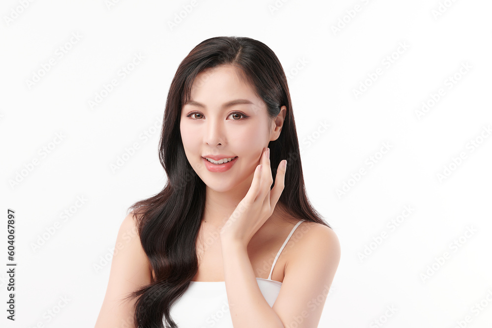 Beautiful young asian woman with clean fresh skin on white background, Face care, Facial treatment, Cosmetology, beauty and spa, Asian women portrait. Beautiful young asian woman with clean fresh skin on white background, Face care, Facial treatment, Cosmetology, beauty and spa, Asian women portrait.