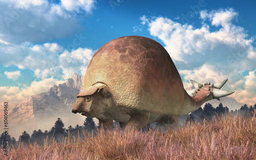 Tableau sur toile Doedicurus was a prehistoric glyptodont, a mammal resembling an armored armadillo