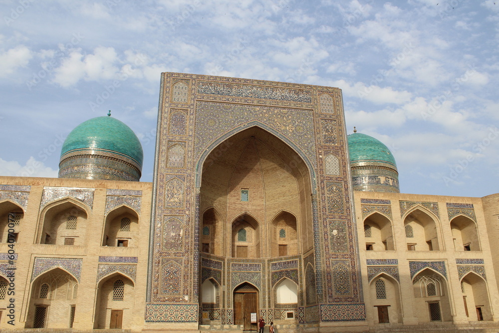 Architectural ensemble Po-i Kalyan in Bukhara, Uzbekistan. Mir-i Arab madrasah