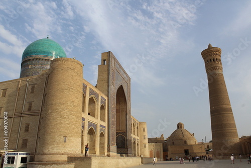 Architectural ensemble Po-i Kalyan in Bukhara, Uzbekistan. Mir-i Arab madrasah