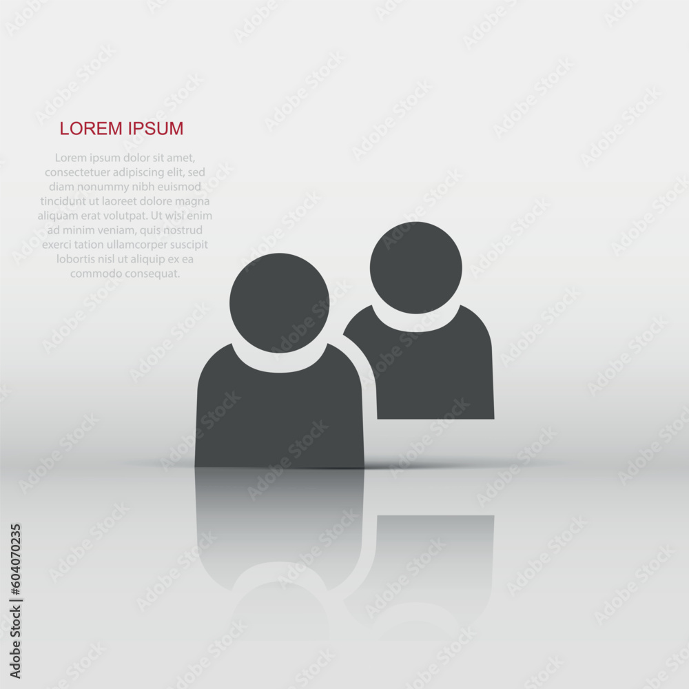 People communication icon in flat style. People vector illustration on white isolated background. Partnership business concept. People communication icon in flat style. People vector illustration on white isolated background. Partnership business concept.