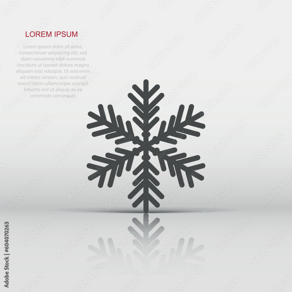Snowflake icon in flat style. Snow flake winter vector illustration on isolated background. Christmas snowfall ornament business concept. Snowflake icon in flat style. Snow flake winter vector illustration on isolated background. Christmas snowfall ornament business concept.