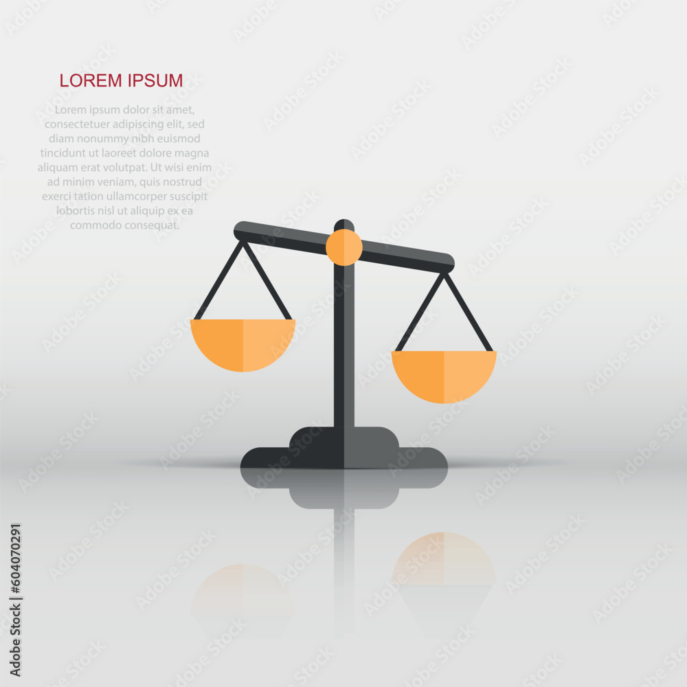 Comparison Using A Scale Scale comparison icon in flat style. Balance weight vector illustration ...