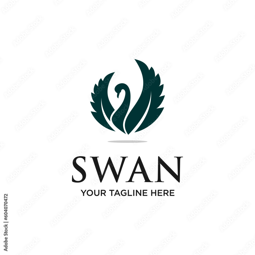 Modern leaf swan natural logo - vector illustration, emblem modern leaf swan natural design on a white background. Suitable for your design need, logo, illustration, animation, etc.