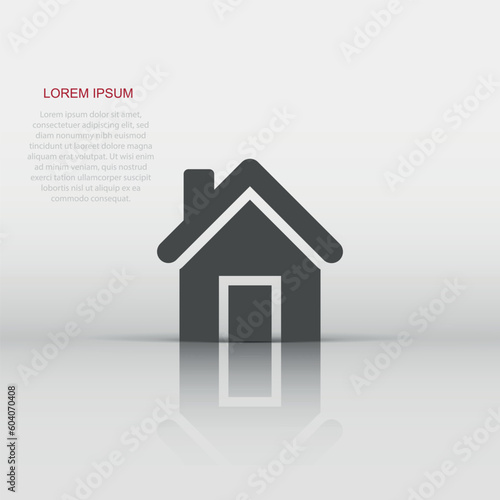 House building icon in flat style. Home apartment vector illustration on white isolated background. House dwelling business concept.