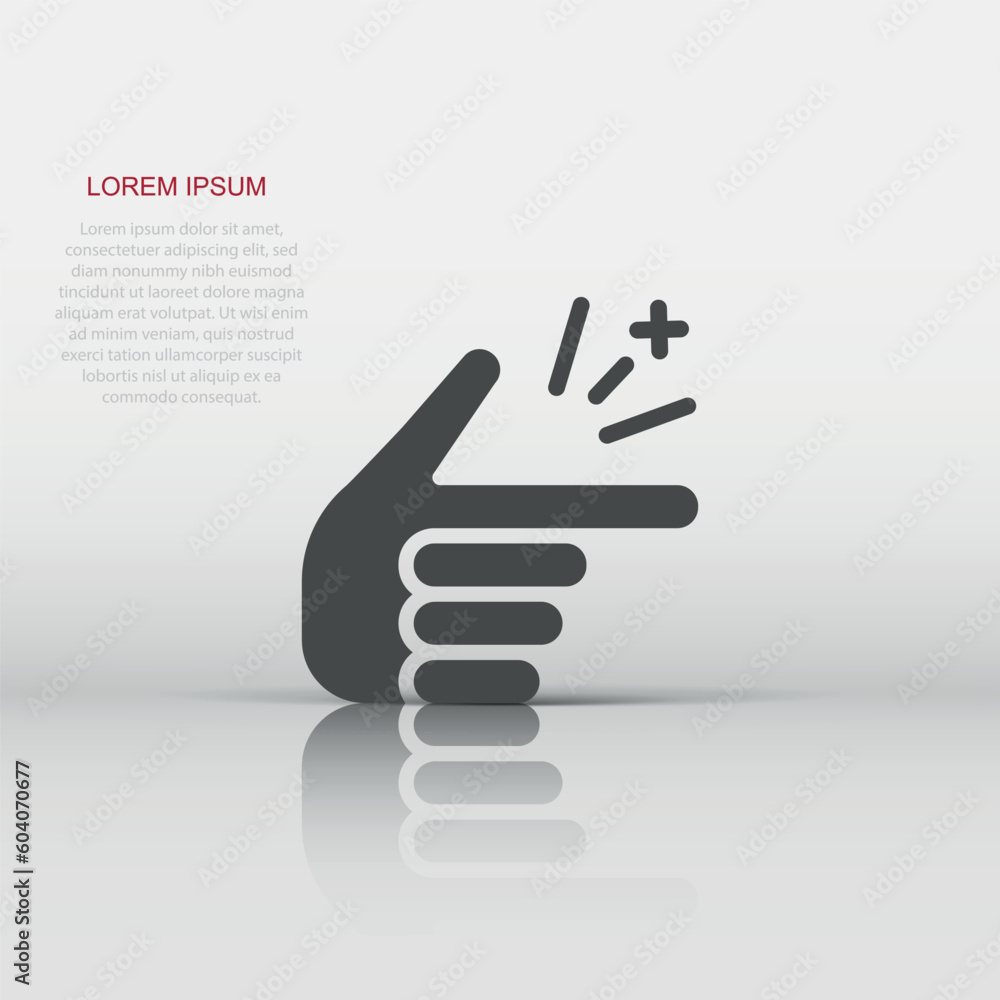 Finger snap icon in flat style. Fingers expression vector illustration on white isolated background. Snap gesture business concept. Finger snap icon in flat style. Fingers expression vector illustration on white isolated background. Snap gesture business concept.