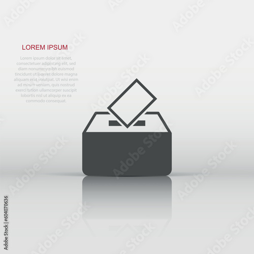 Election voter box icon in flat style. Ballot suggestion vector illustration on white isolated background. Election vote business concept.