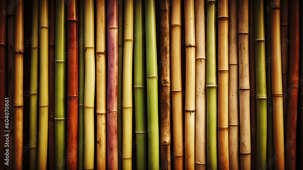 Fototapeta premium Brown bamboo texture background, eco natural background concept