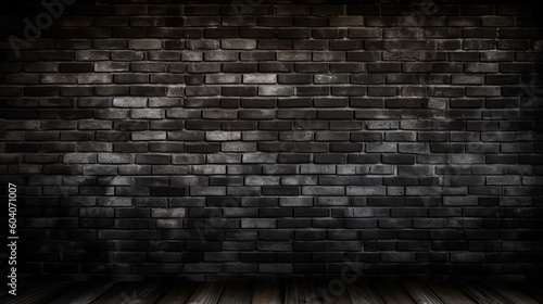 Black brick wall, dark bakground for presentation 