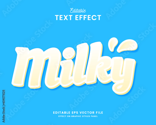 decorative milky editable text effect vector design