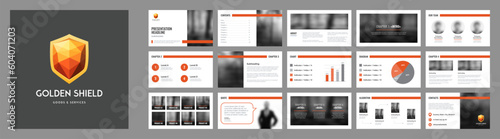 Premium presentation slides template. Corporate branding design presentation for finance company or bank.