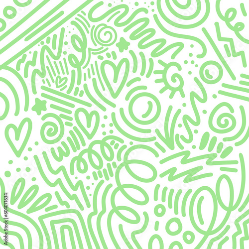 colorful line doodle, seamless pattern element