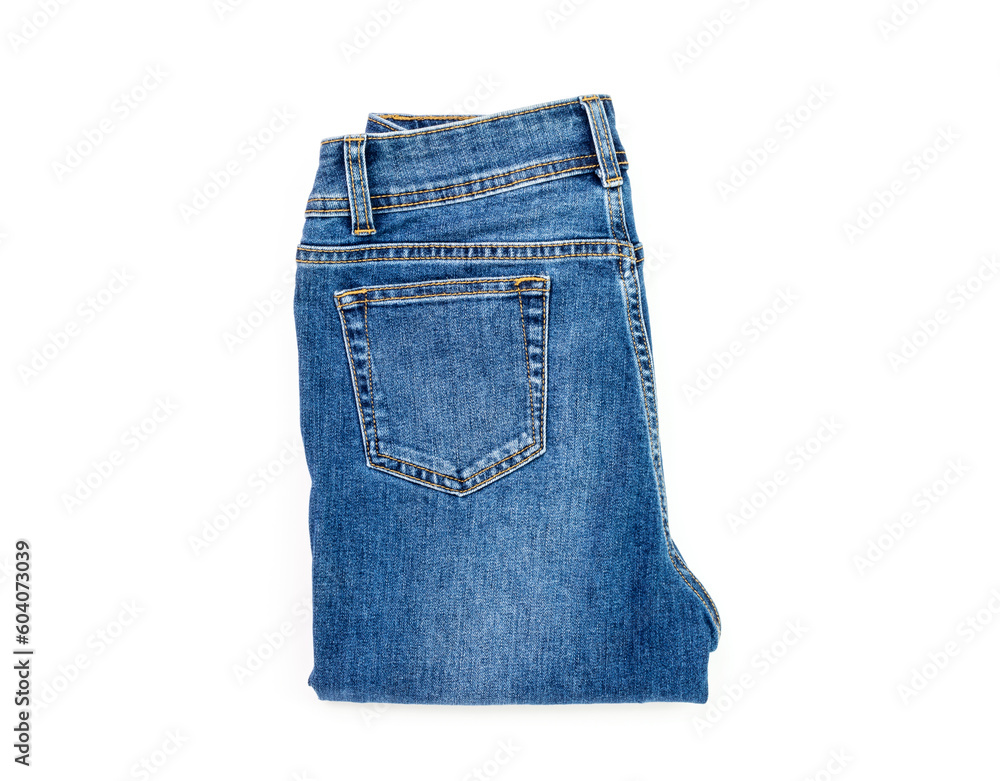blue jeans denim pants composition modern women's and men's fashion pants texture isolated on white background blue jeans denim pants composition modern women's and men's fashion pants texture isolated on white background