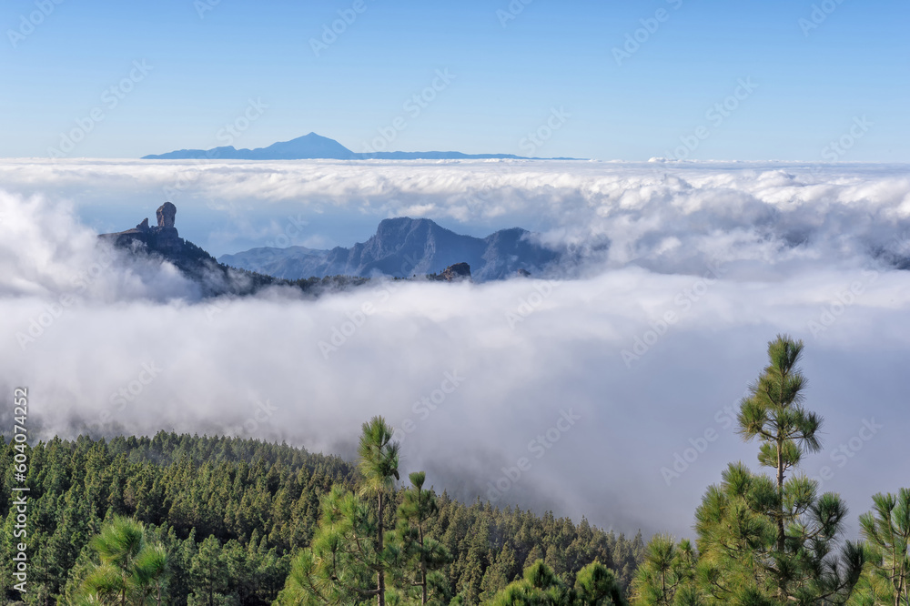Cloud Rock, Mountain landscape in the central highlands, Grand Canary, Canary Islands, Spain