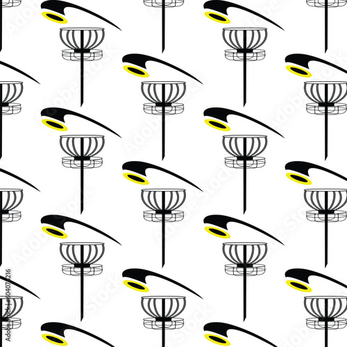 Vintage golf disc seamless pattern design
