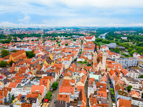 Ingolstadt old town aerial panoramic view