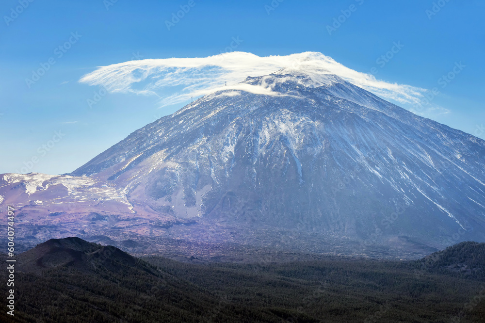 Fototapeta premium View over the Teide volcano and Teide National Park from the Mirador de Chipeque, Tenerife, Canary Islands, Spain
