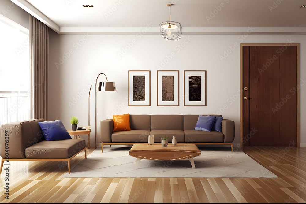 Living room interior 3d rendering Living room interior 3d rendering