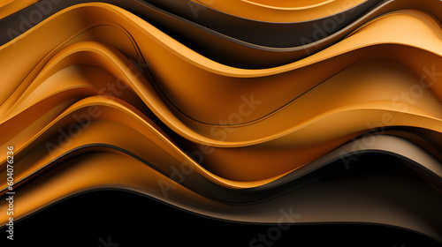 Abstract background with waves inspired by chocolate and gold. Generated AI.