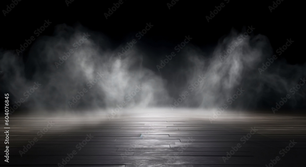 Mystical Mist on a Dark Background, generative AI
