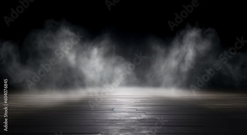 Mystical Mist on a Dark Background, generative AI