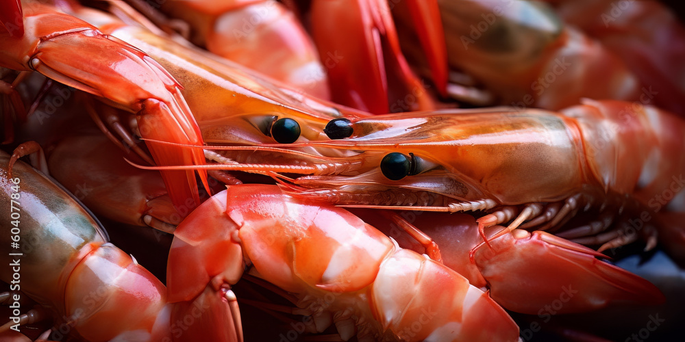 Fototapeta premium Crostacei Gamberoni gamberi e gamberetti