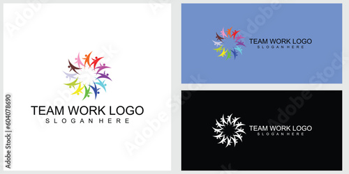 Premium Vector   Team work logo design corporate peoples vector template