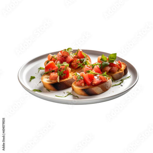 bruschetta with tomato in beautiful plate