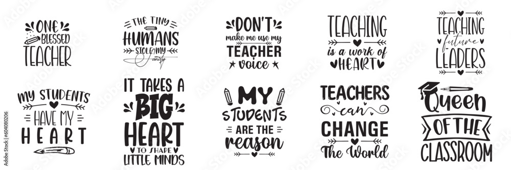 Fototapeta premium Teacher day Bundle and School SVG Bundle Desings - teacher shirts svg teacher png - 100 days of school svg school svg desings funny teacher