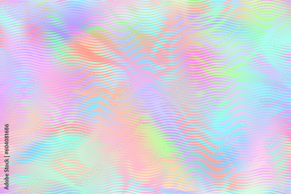 Iridescent holographic retro background in psychedelic color palette with  wave-like distortion effect Stock Vector | Adobe Stock