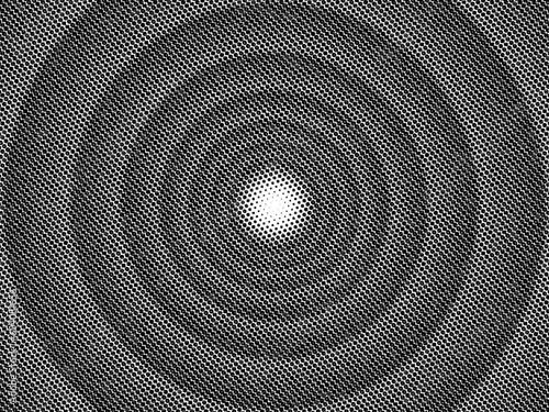 Hypnotic background with concentric circle gradients in retro halftone style