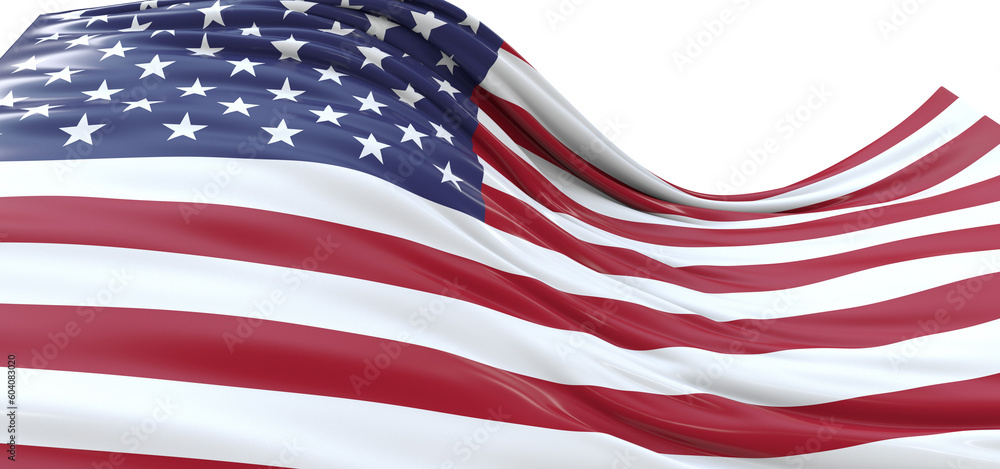 Fototapeta premium Digital Glory: Mesmerizing 3D USA Flag Embodies American Heritage
