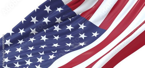Fototapeta Naklejka Na Ścianę i Meble -  Virtual Pride: 3D USA Flag Celebrates American Identity