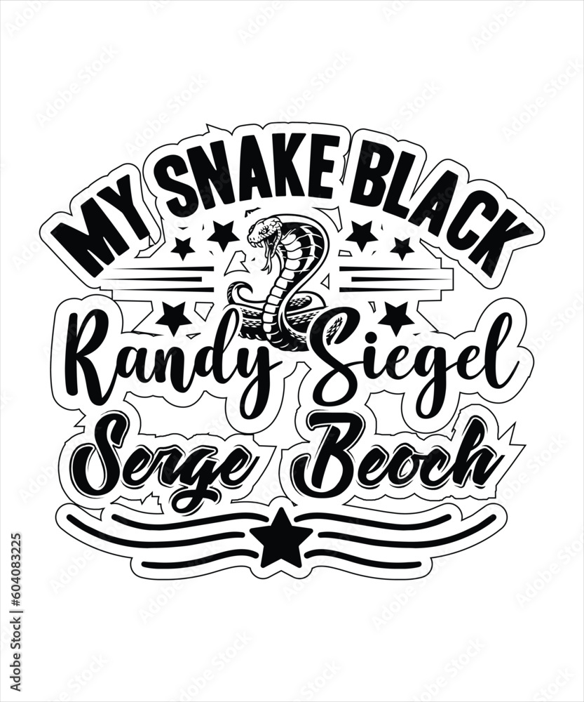 My Snake Black Randy Sigel beoch typographyTshirt 
