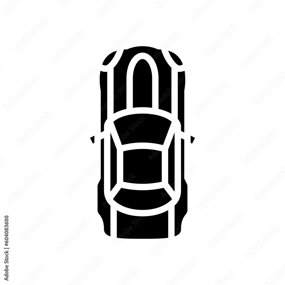 engine car top view glyph icon vector. engine car top view sign. isolated symbol illustration