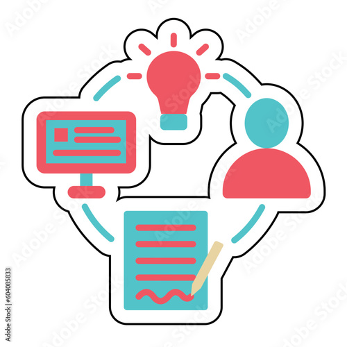 Sticker COPYWRITING PROCCESS design vector icon design vector line icon svg