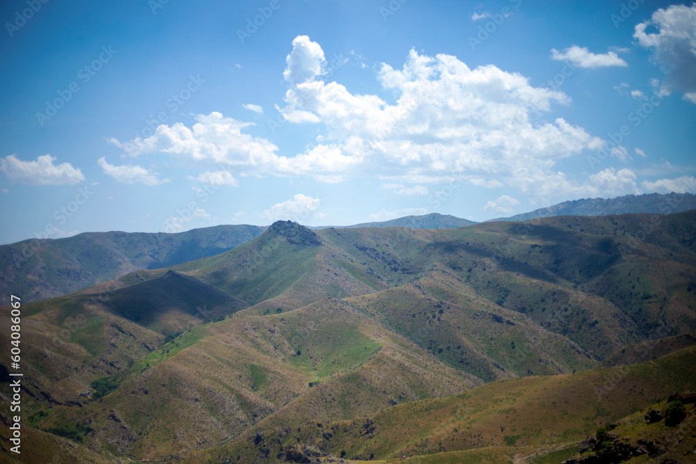 Landscape of sky and mountain relief Landscape of sky and mountain relief