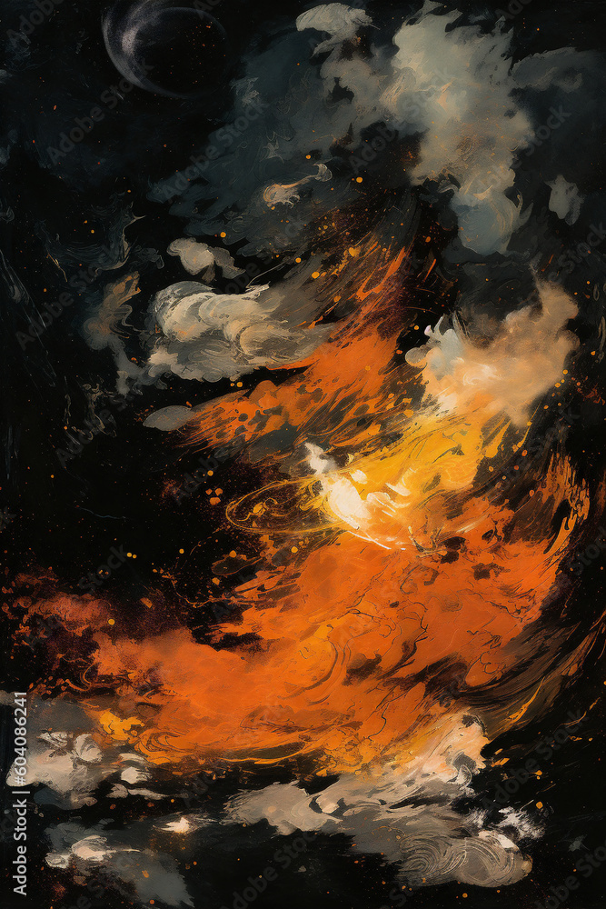 Abstract dynamic background of black and orange blocks Abstract dynamic background of black and orange blocks