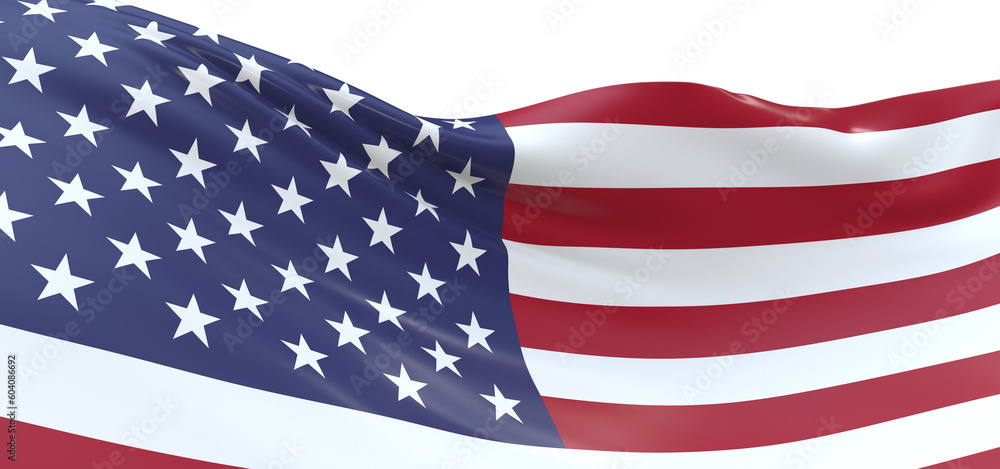Fototapeta premium Digital Celebration: 3D USA Flag Marks National Festivities