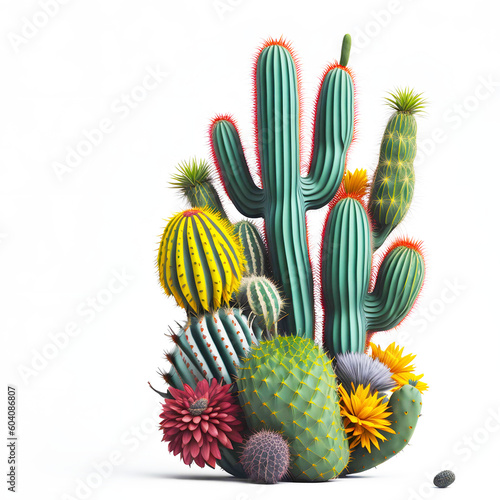 Art cactus plants. Generative Ai