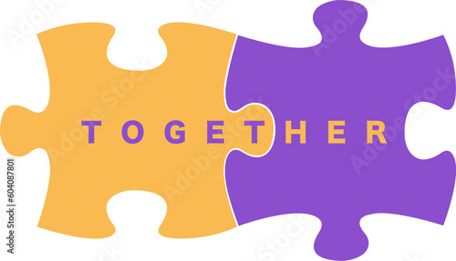 together phrase on the jigsaw puzzle