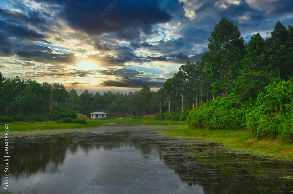 Picture of landscape in a hillside rural area in Bangladesh. Picture of landscape in a hillside rural area in Bangladesh.