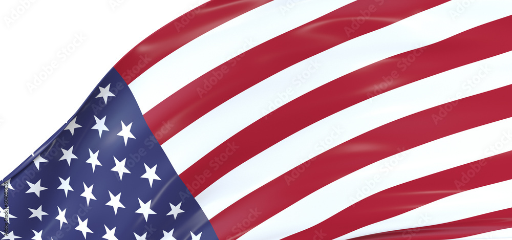 Fototapeta premium Stunning Visuals: Striking 3D USA Flag Captivates Viewers' Hearts