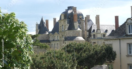 The roofs of the Brissac castle in spring. photo