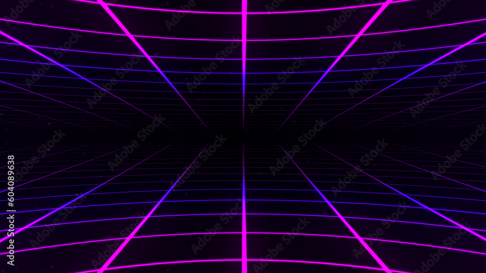Purple and blue abstract lines geometric background. Data stream. Movement effect. Reference 3D Retro Grid. Purple and blue abstract lines geometric background. Data stream. Movement effect. Reference 3D Retro Grid.
