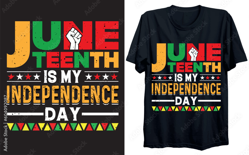 Fototapeta premium Juneteenth | Juneteenth T-shirt | black freedom | black flag | June 19 1865 Freedom | Juneteenth vector | african american